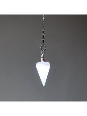 Selenite Pendulum Celestial White Destiny Stone Crystal Dowsing Divination Tool